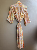 Load image into Gallery viewer, Boho Paisley Print Maxi Kimono Robe for Women | Lightweight Long Lounge Robe with Waist Tie | Resort Wear &amp; Bridal Getting Ready Robe