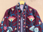 Load image into Gallery viewer, Handmade Burgundy Velvet Suzani Jacket, Floral Embroidered Boho Coat